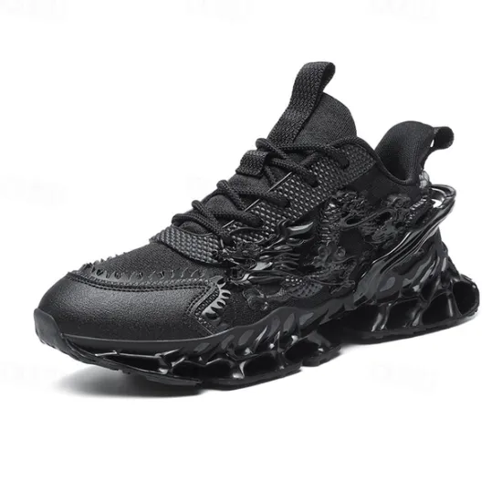 Outlet OUKU Men's Dragon-Themed Lightweight Athletic Sneakers – Unique Sculpted Sole Design, Breathable and Comfortable Running Shoes for Sports and Street Style