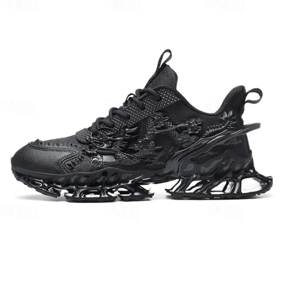 Outlet OUKU Men's Dragon-Themed Lightweight Athletic Sneakers – Unique Sculpted Sole Design, Breathable and Comfortable Running Shoes for Sports and Street Style