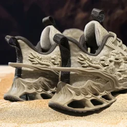 Outlet OUKU Men's Dragon-Themed Lightweight Athletic Sneakers – Unique Sculpted Sole Design, Breathable and Comfortable Running Shoes for Sports and Street Style