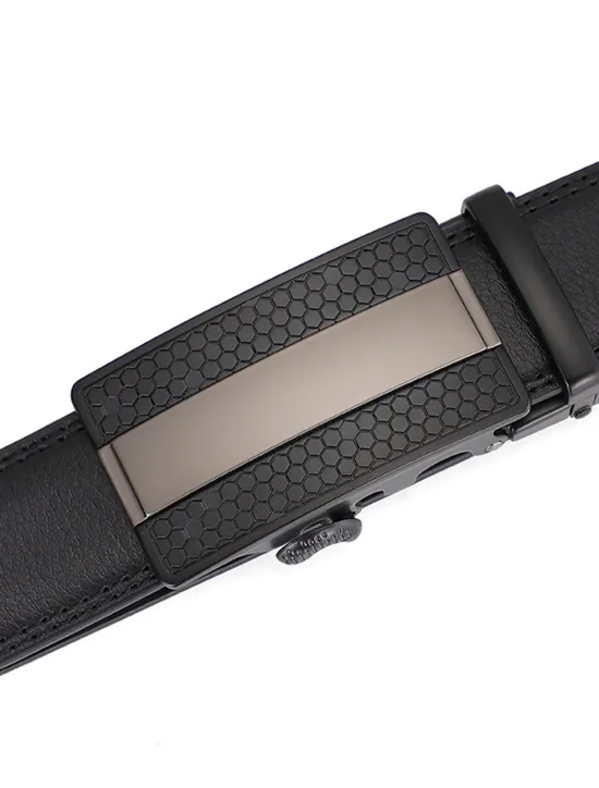Sale OUKU Men's Dress Belt Leather Belt Ratchet Belt Black Brown Cowhide Alloy Fashion Plain Daily Wear Going out Weekend