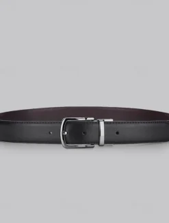 New OUKU Men's Dress Belt Retro Casual Leather Belt Double-Sided Ratchet Belt Cowhide Alloy Pin Buckle Belt Stylish Gentleman Black