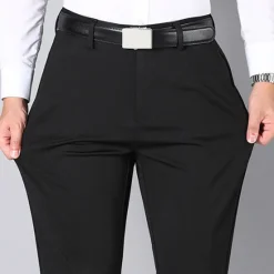 Clearance OUKU Men's Dress Pants Corduroy Pants Trousers Suit Pants Pocket Plain Comfort Breathable Wedding Business Casual Fashion Classic Black Navy Blue Stretchy