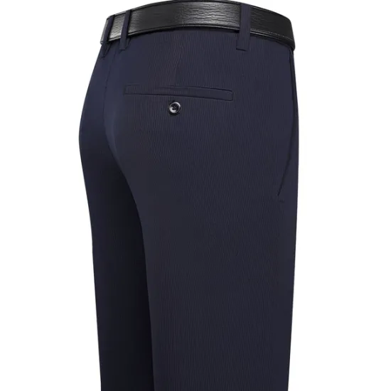 Clearance OUKU Men's Dress Pants Corduroy Pants Trousers Suit Pants Pocket Plain Comfort Breathable Wedding Business Casual Fashion Classic Black Navy Blue Stretchy