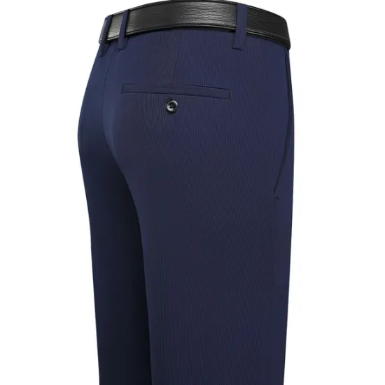 Clearance OUKU Men's Dress Pants Corduroy Pants Trousers Suit Pants Pocket Plain Comfort Breathable Wedding Business Casual Fashion Classic Black Navy Blue Stretchy