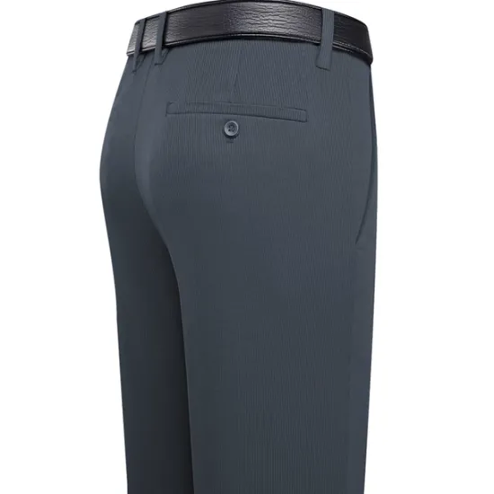 Clearance OUKU Men's Dress Pants Corduroy Pants Trousers Suit Pants Pocket Plain Comfort Breathable Wedding Business Casual Fashion Classic Black Navy Blue Stretchy