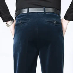 Best OUKU Men's Dress Pants Corduroy Pants Trousers Chinos Buttons Pocket Plain Comfort Wearable Formal Party Work Fashion Classic Style Black Wine Micro-elastic