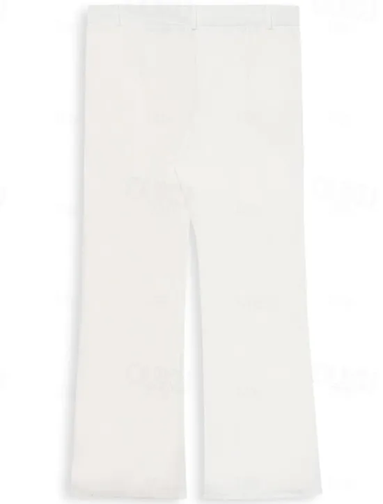 Hot OUKU Men's Dress Pants Corduroy Pants Flared Pants Bell Bottom Trousers Pocket Plain Comfort Business Daily Holiday Fashion Chic & Modern White Brown