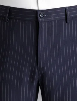 Sale OUKU Men's Dress Pants Flared Pants Trousers Suit Pants Pocket Stripe Comfort Breathable Outdoor Daily Going out Fashion Casual Black Dark Blue