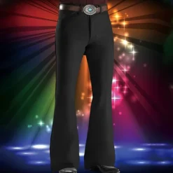 Discount OUKU Men's Dress Pants Flared Pants Bell Bottom Trousers Suit Pants Pocket Plain Comfort Soft Full Length Party Club Disco Lights Elegant Fashion Black White
