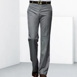 Discount OUKU Men's Dress Pants Flared Pants Bell Bottom Trousers Pocket Straight Leg Solid Colored Comfort Wedding Office Business Streetwear Retro Black White Micro-elastic