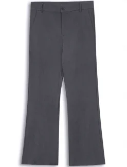 Online OUKU Men's Dress Pants Flared Pants Trousers Suit Pants Pocket Plain Comfort Breathable Full Length Outdoor Daily Going out Fashion Casual White Khaki Stretchy