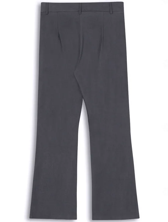 Online OUKU Men's Dress Pants Flared Pants Trousers Suit Pants Pocket Plain Comfort Breathable Full Length Outdoor Daily Going out Fashion Casual White Khaki Stretchy