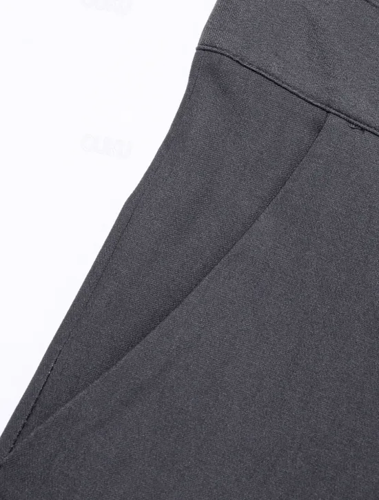 Online OUKU Men's Dress Pants Flared Pants Trousers Suit Pants Pocket Plain Comfort Breathable Full Length Outdoor Daily Going out Fashion Casual White Khaki Stretchy