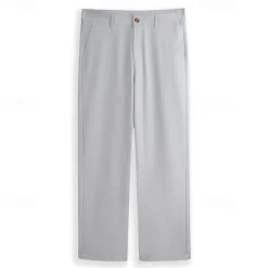 Outlet OUKU Men's Dress Pants Linen Pants Trousers Summer Pants Buttons Front Pocket Straight Leg Plain Comfort Breathable Casual Daily Holiday Fashion Basic Black White