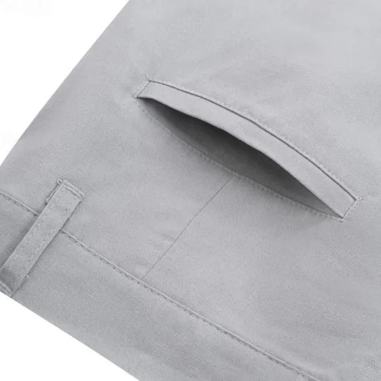 Outlet OUKU Men's Dress Pants Linen Pants Trousers Summer Pants Buttons Front Pocket Straight Leg Plain Comfort Breathable Casual Daily Holiday Fashion Basic Black White
