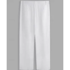 Sale OUKU Men's Dress Pants Linen Pants Trousers Summer Pants Buttons Front Pocket Straight Leg Plain Comfort Breathable Casual Daily Holiday Fashion Basic Black White