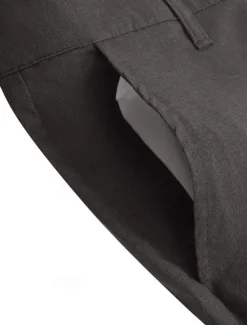 Online OUKU Men's Dress Pants Linen Pants Trousers Summer Pants Beach Pants Front Pocket Straight Leg Plain Comfort Breathable Full Length Formal Business Holiday Fashion Basic Black White Inelastic