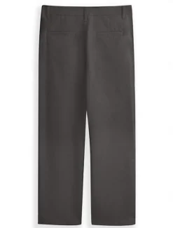 Online OUKU Men's Dress Pants Linen Pants Trousers Summer Pants Beach Pants Front Pocket Straight Leg Plain Comfort Breathable Full Length Formal Business Holiday Fashion Basic Black White Inelastic