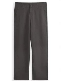 Online OUKU Men's Dress Pants Linen Pants Trousers Summer Pants Beach Pants Front Pocket Straight Leg Plain Comfort Breathable Full Length Formal Business Holiday Fashion Basic Black White Inelastic