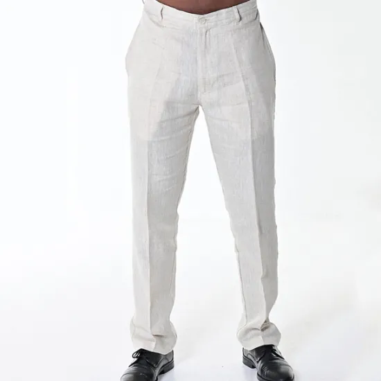 Discount OUKU Men's Dress Pants Linen Pants Trousers Summer Pants Beach Pants Plain Comfort Breathable Outdoor Daily Streetwear Stylish Casual Black White Inelastic