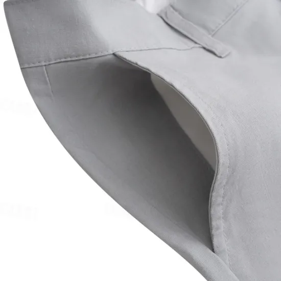Discount OUKU Men's Dress Pants Linen Pants Trousers Summer Pants Beach Pants Plain Comfort Breathable Outdoor Daily Streetwear Stylish Casual Black White Inelastic