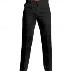 Best OUKU Men's Dress Pants Linen Pants Trousers Summer Pants Beach Pants Straight Leg Plain Comfort Outdoor Casual Daily Streetwear Stylish Black White