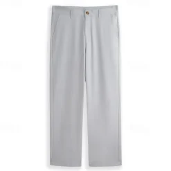 Discount OUKU Men's Dress Pants Linen Pants Trousers Summer Pants Pocket Plain Comfort Breathable Casual Daily Holiday Fashion Classic Style White Light Grey