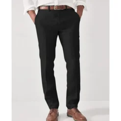 OUKU Men's Dress Pants Linen Pants Trousers Summer Pants Beach Pants Straight Leg Plain Comfort Outdoor Business Daily Streetwear Stylish Black Navy Blue