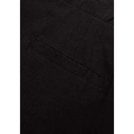 Clearance OUKU Men's Dress Pants Linen Pants Summer Pants Pleated Pants Front Pocket Straight Leg Plain Comfort Breathable Casual Daily Holiday Fashion Basic Black White