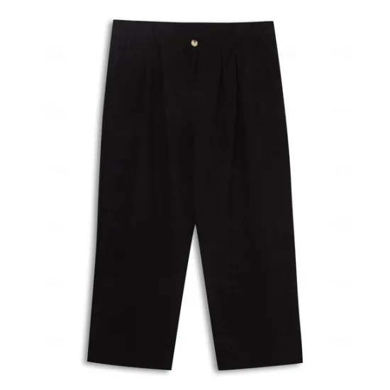 Clearance OUKU Men's Dress Pants Linen Pants Summer Pants Pleated Pants Front Pocket Straight Leg Plain Comfort Breathable Casual Daily Holiday Fashion Basic Black White