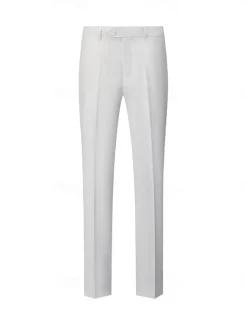 Sale OUKU Men's Dress Pants Long Pants Black White Dark Navy Solid Color Micro-elastic Standard Fit 2024