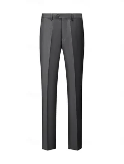 Sale OUKU Men's Dress Pants Long Pants Black White Dark Navy Solid Color Micro-elastic Standard Fit 2024