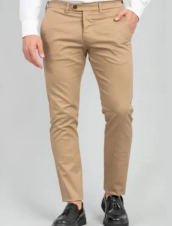 Sale OUKU Men's Dress Pants Tapered pants Trousers Chinos Pocket Plain Comfort Soft Full Length Outdoor Business Daily Fashion Classic Style Navy Blue Green Micro-elastic