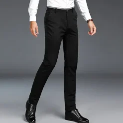 Sale OUKU Men's Dress Pants Trousers Chinos Casual Pants Pocket Straight Leg Plain Comfort Office Business Casual Streetwear Stylish Black Light Grey