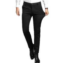 Sale OUKU Men's Dress Pants Trousers Chinos Casual Pants Pocket Straight Leg Plain Comfort Office Business Casual Streetwear Stylish Black Light Grey