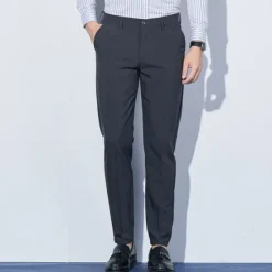 Sale OUKU Men's Dress Pants Trousers Chinos Casual Pants Pocket Straight Leg Plain Comfort Office Business Casual Streetwear Stylish Black Light Grey