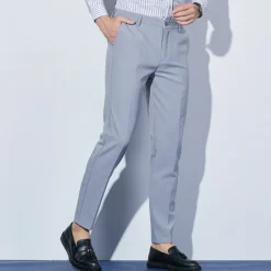 Sale OUKU Men's Dress Pants Trousers Chinos Casual Pants Pocket Straight Leg Plain Comfort Office Business Casual Streetwear Stylish Black Light Grey