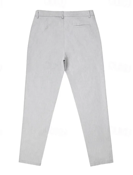 Online OUKU Men's Dress Pants Trousers Chinos Buttons Pocket Plain Comfort Formal Party Work Fashion Classic Style Black Wine Micro-elastic