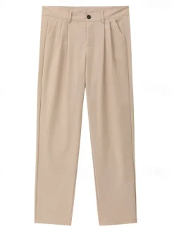 New OUKU Men's Dress Pants Trousers Slacks Summer Pants Casual Pants Front Pocket Straight Leg Plain Comfort Wedding Business Casual Fashion Classic Dark Brown Light Khaki Micro-elastic