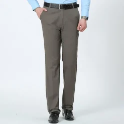 Outlet OUKU Men's Dress Pants Trousers Chinos Pocket Plain Breathable Outdoor Ankle-Length Wedding Business Casual 100% Cotton Fashion Formal Black White High Waist Micro-elastic