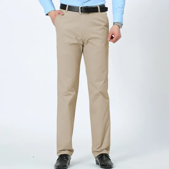 Outlet OUKU Men's Dress Pants Trousers Chinos Pocket Plain Breathable Outdoor Ankle-Length Wedding Business Casual 100% Cotton Fashion Formal Black White High Waist Micro-elastic