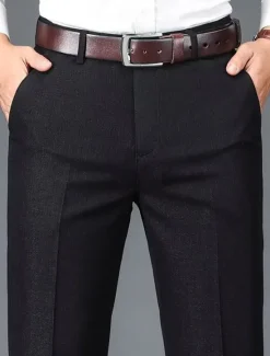 OUKU Men's Dress Pants Trousers Slacks Suit Pants Pocket Plain Comfort Breathable Wedding Outdoor Daily Fashion Casual Black Khaki