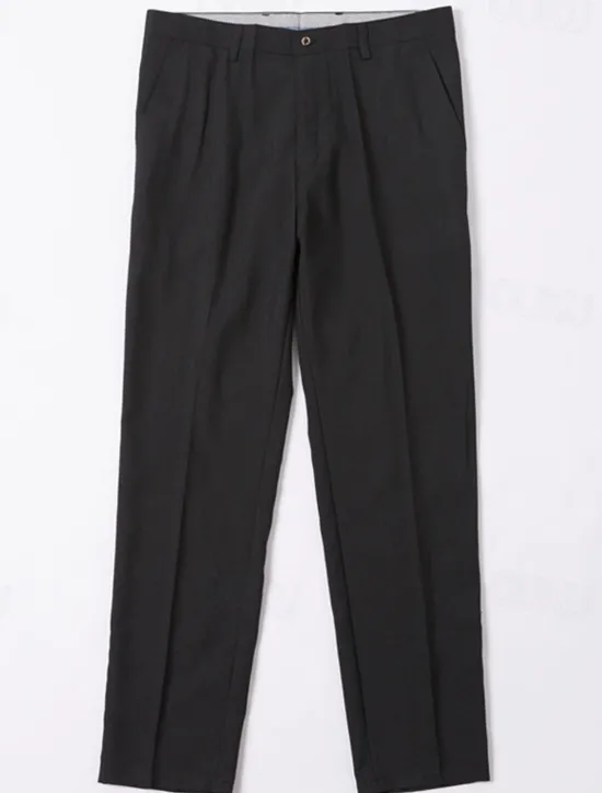 OUKU Men's Dress Pants Trousers Slacks Suit Pants Pocket Plain Comfort Breathable Wedding Outdoor Daily Fashion Casual Black Khaki