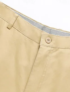 New OUKU Men's Dress Pants Trousers Chinos Buttons Pocket Plain Comfort Formal Party Work Fashion Classic Style Dark Khaki Light Khaki Micro-elastic
