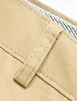 New OUKU Men's Dress Pants Trousers Chinos Buttons Pocket Plain Comfort Formal Party Work Fashion Classic Style Dark Khaki Light Khaki Micro-elastic