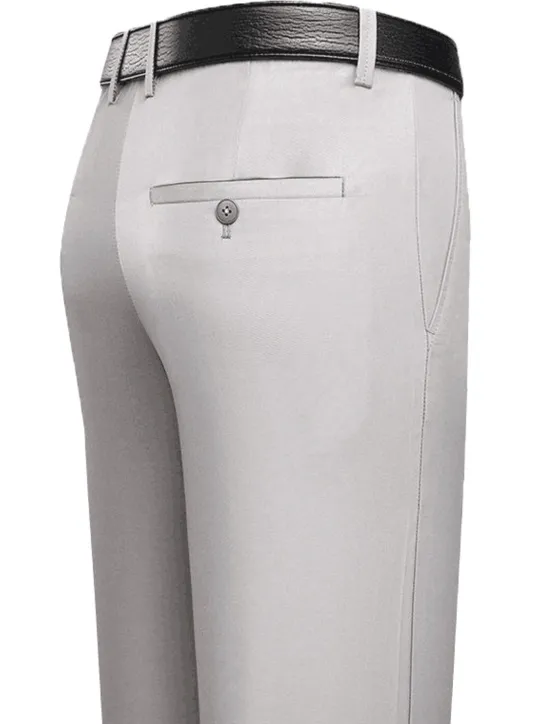 Sale OUKU Men's Dress Pants Trousers Slacks Casual Pants Suit Pants Pocket Solid Colored Wearable Outdoor Full Length Wedding Home Work Fashion Streetwear White gray Black Stretchy