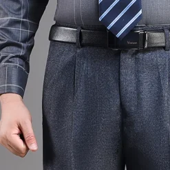 Discount OUKU Men's Dress Pants Trousers Chinos Pleated Pants Pocket Straight Leg Plain Breathable Soft Wedding Office Business Chic & Modern Classic Gray Green Black High Waist Micro-elastic