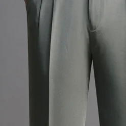 Discount OUKU Men's Dress Pants Trousers Chinos Pleated Pants Pocket Straight Leg Plain Breathable Soft Wedding Office Business Chic & Modern Classic Gray Green Black High Waist Micro-elastic