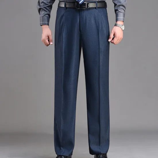 Discount OUKU Men's Dress Pants Trousers Chinos Pleated Pants Pocket Straight Leg Plain Breathable Soft Wedding Office Business Chic & Modern Classic Gray Green Black High Waist Micro-elastic
