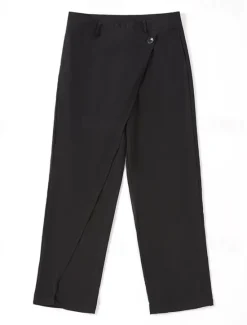Discount OUKU Men's Dress Pants Trousers Pocket Layered Straight Leg Plain Comfort Soft Full Length Outdoor Daily Going out Fashion Streetwear Black White Micro-elastic